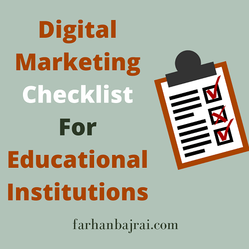 How to make Digital Marketing Checklist for Educational Institutions