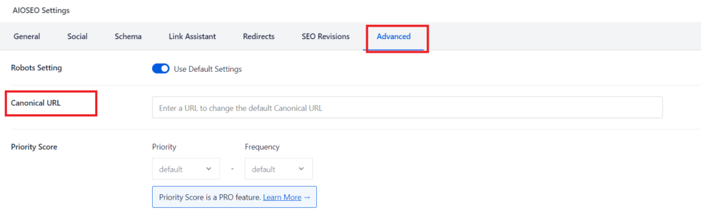 fixing canonical indexing issue using All in One SEO plugin